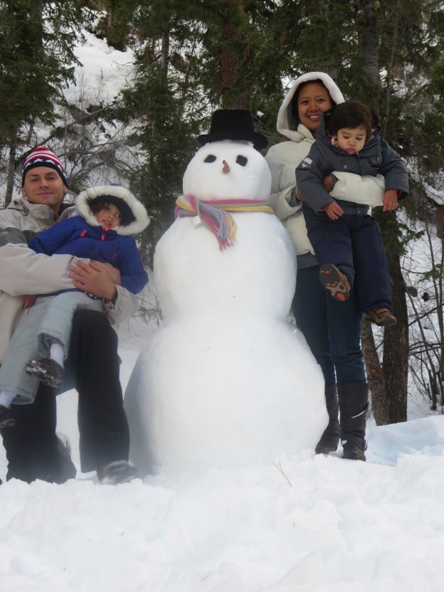 Rupp family + snowman