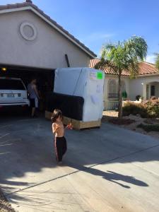 hot tub in the driveway