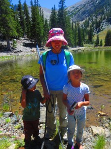 photo of myself and the kids with the lake behind us