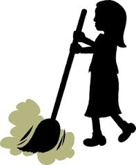 image of girl sweeping